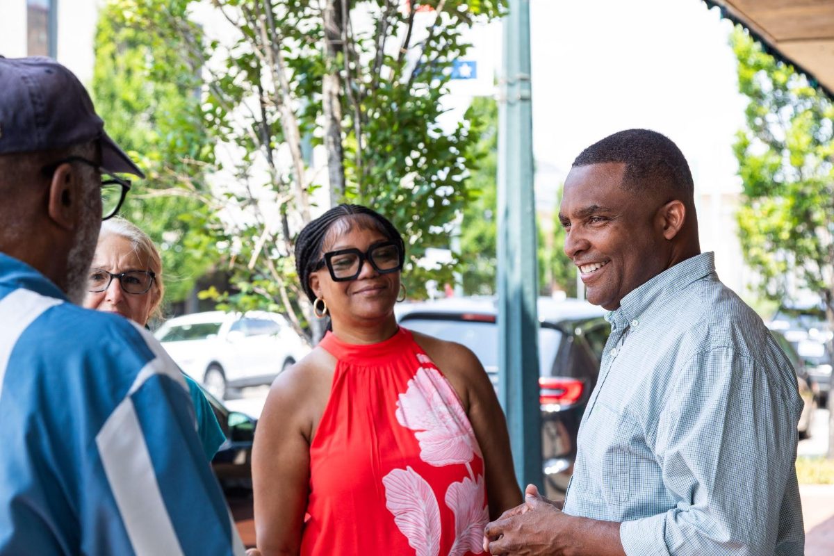 Don with voters